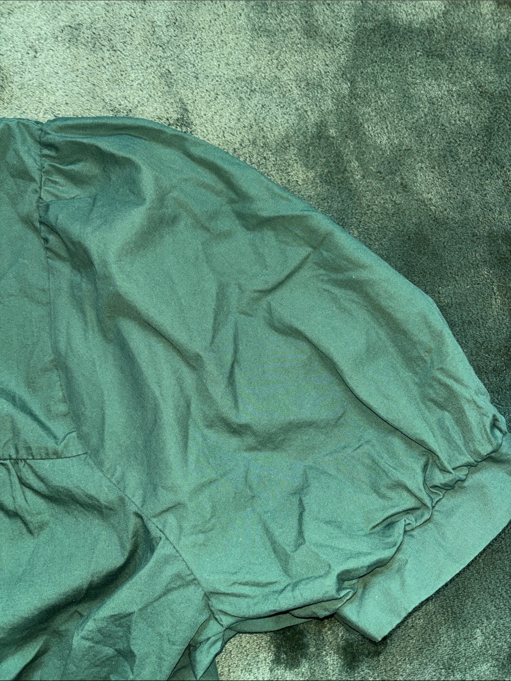 Green Ruffled Neck Puff-Sleeve Top - Picture 3 of 4